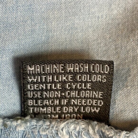 J. Gee Full Zip Denim Shirt Dress Sz PM Light Blue #350B - Picture 8 of 8